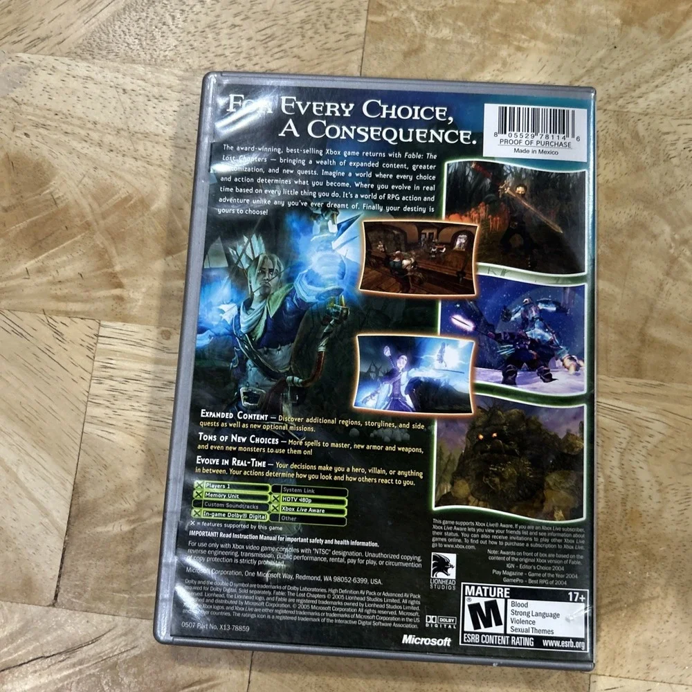 XBOX FABLE: THE LOST CHAPTERS (PLATINUM HITS) VIDEO GAME CIB W/MANUAL TESTED